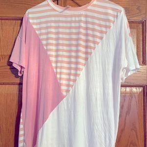 Celeste medium pink stripe top never worn